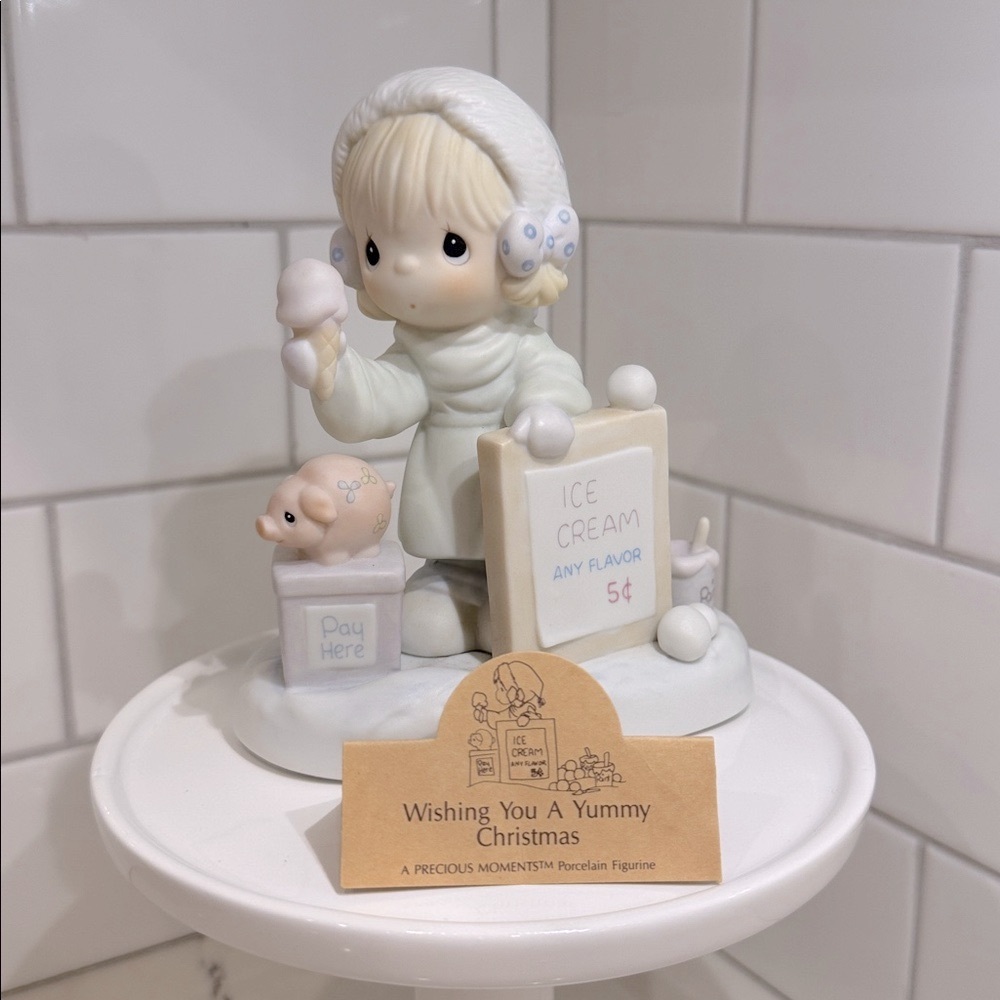 Precious Moments Figurine | Vintage 1987 | “Wishing You A Yummy Christmas”